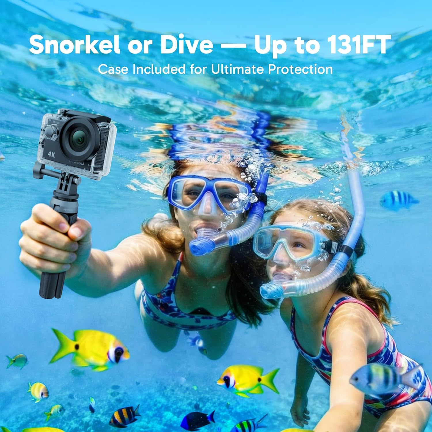 AKASO EK7000 4K30FPS 20MP WiFi Action Camera with EIS Ultra HD 131FT Waterproof Underwater Camera Remote Control 4X Zoom Support External Microphone Black - Image 3