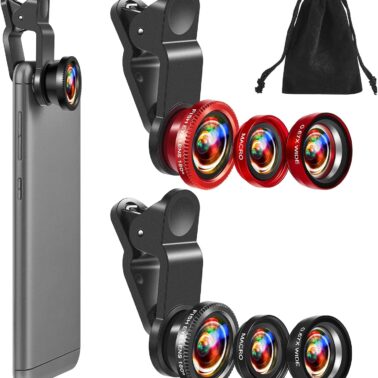 Flutesan 2 Pack Universal 3 in 1 Camera Lens Kit Phone Camera Shot Clip Fisheye Macro Wide Angle Lens Cell Phone Shot Attachments Compatible with Most Smartphones for Video, Live Show, Vlog