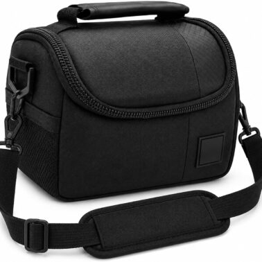 eCostConnection Small Padded Camera Bag with Shoulder Strap – Compact DSLR & Mirrorless Camera Carrying Case, Lightweight Protective Crossbody Case